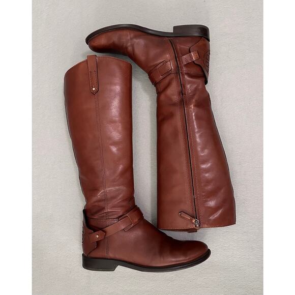 Tory Burch Derby Tall Leather Riding Boots in Antique Brown US 9M - Picture 10 of 15